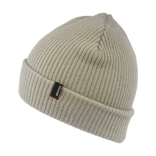 Brixton Heist Beanie Mütze mit Umschlag - Creme