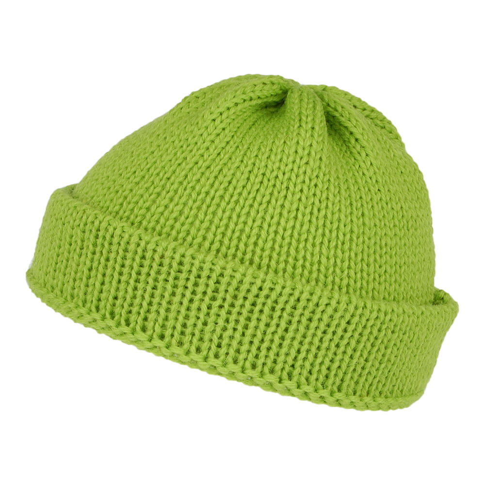 Highland 2000 Short Fishermans Beanie Mütze aus Englischer Wolle - Grün