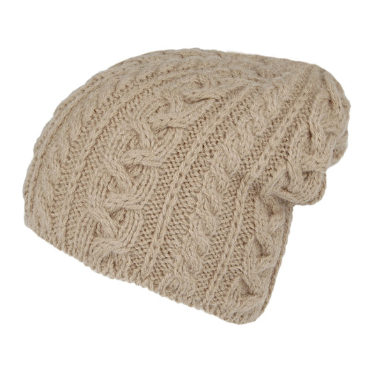 Highland 2000 Super Weiche Slouch Oversized Beanie Mütze aus Alpaka Wolle - Kamel