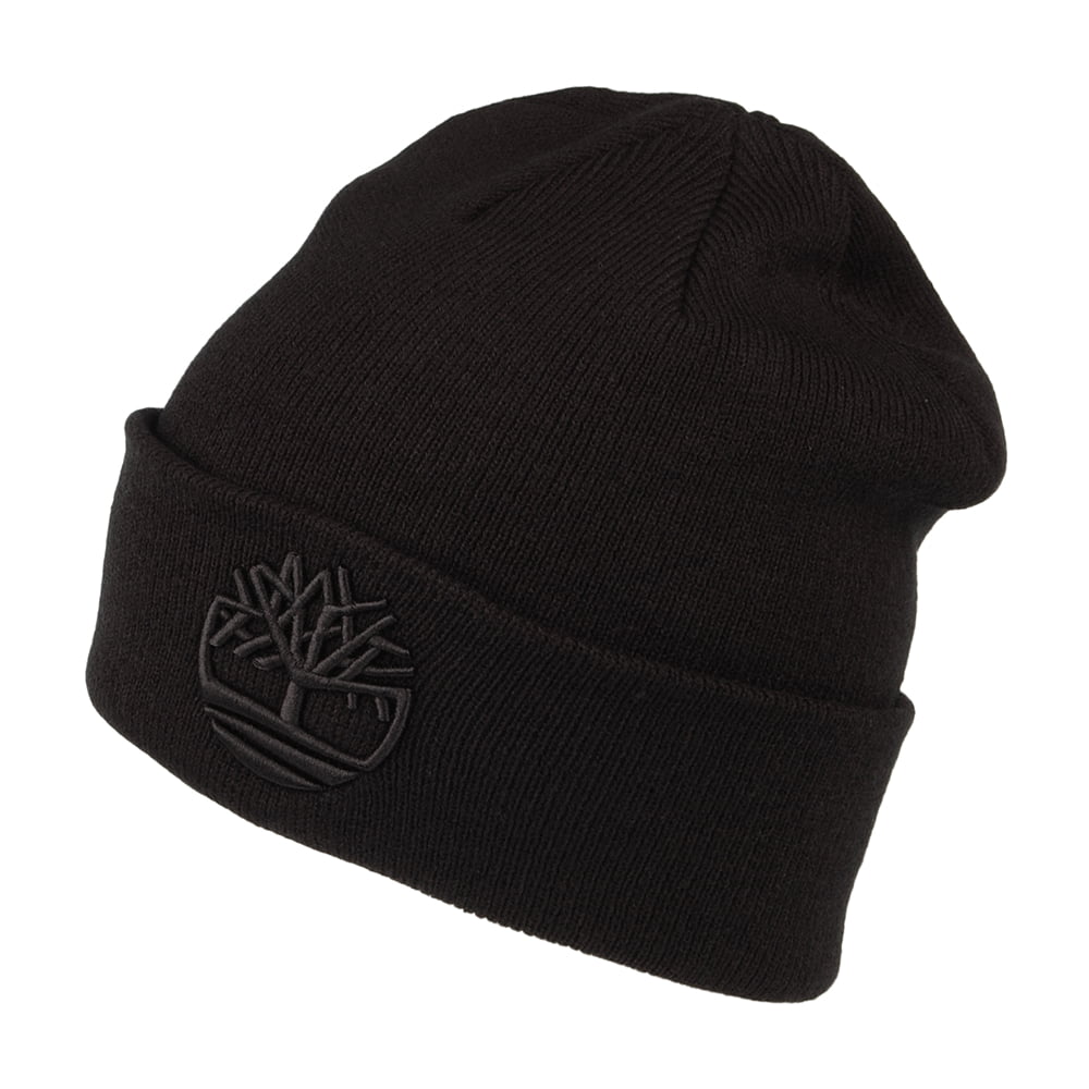 Timberland Tonal 3D Stickerei Beanie Mütze - Schwarz