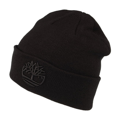 Timberland Tonal 3D Stickerei Beanie Mütze - Schwarz