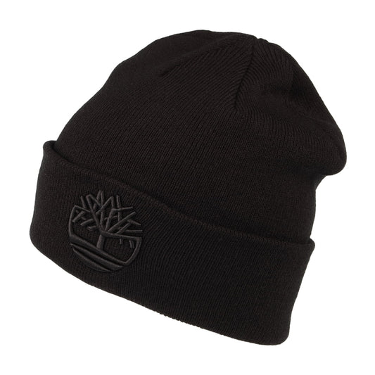 Timberland Tonal 3D Stickerei Beanie Mütze - Schwarz