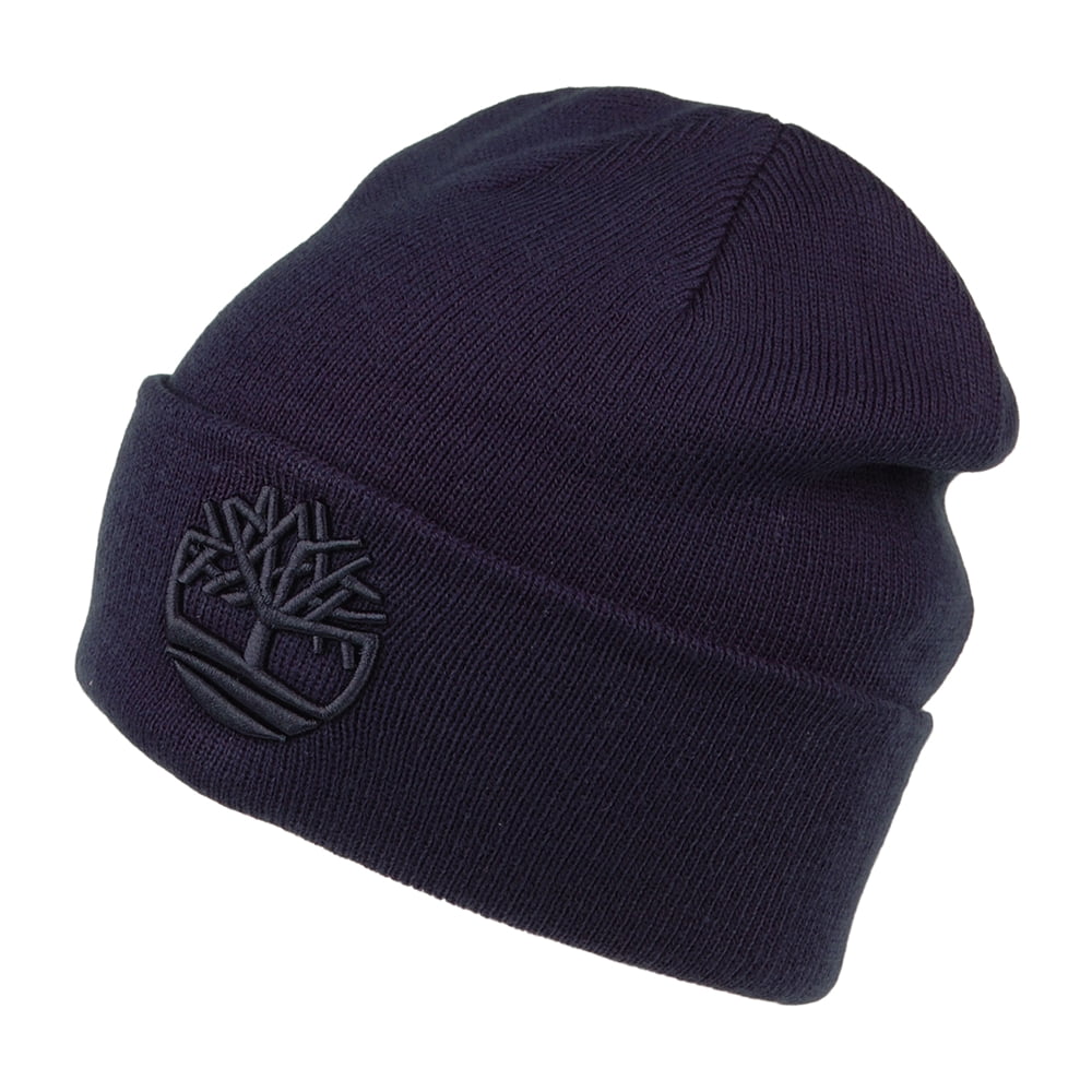 Timberland Tonal 3D Stickerei Beanie Mütze - Marineblau