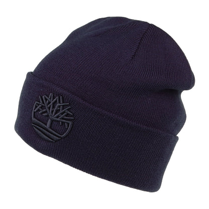 Timberland Tonal 3D Stickerei Beanie Mütze - Marineblau