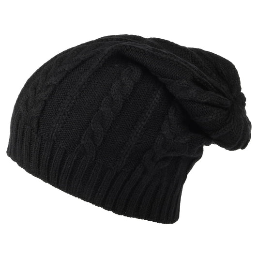 Timberland Slouchy Beanie Mütze mit Zopfstrickmuster - Schwarz