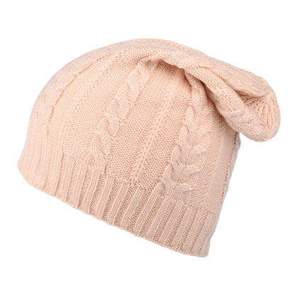 Timberland Slouchy Beanie Mütze mit Zopfstrickmuster - Rosé