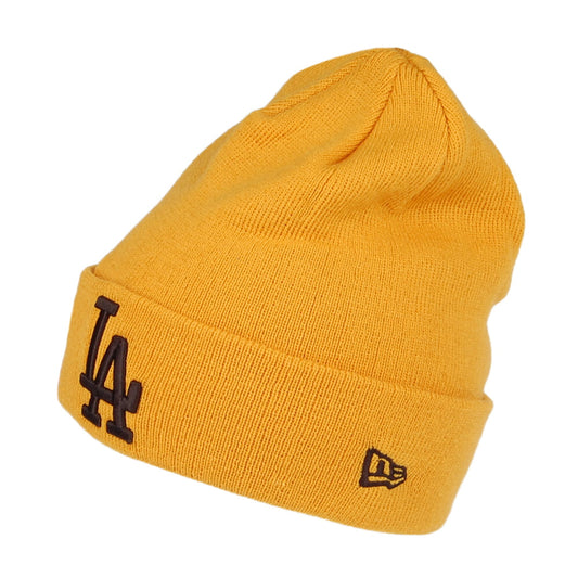 New Era Cuff Knit L.A. Dodgers Beanie Mütze - MLB League Essential - Gelb-Schwarz