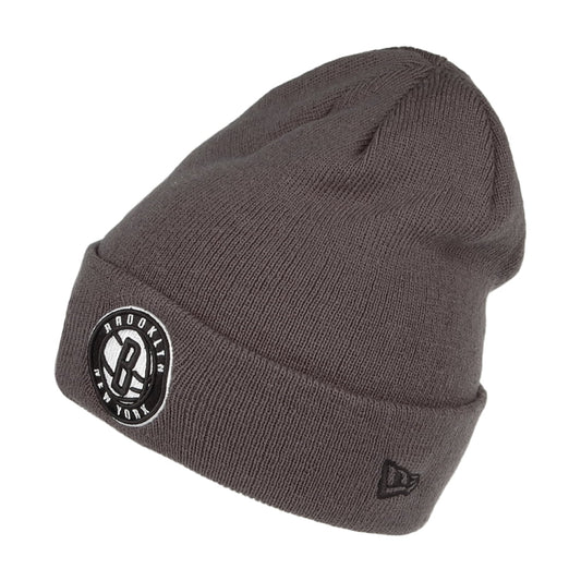 New Era Cuff Knit Brooklyn Nets Beanie Mütze NBA Team Colour Out Line - Grau