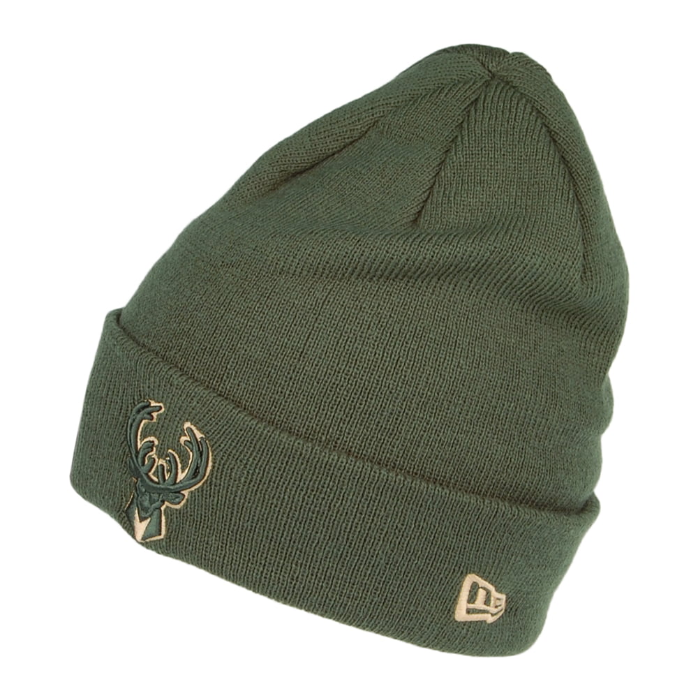 New Era Cuff Knit Milwaukee Bucks Beanie Mütze NBA Team Colour Out Line - Grün