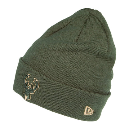 New Era Cuff Knit Milwaukee Bucks Beanie Mütze NBA Team Colour Out Line - Grün