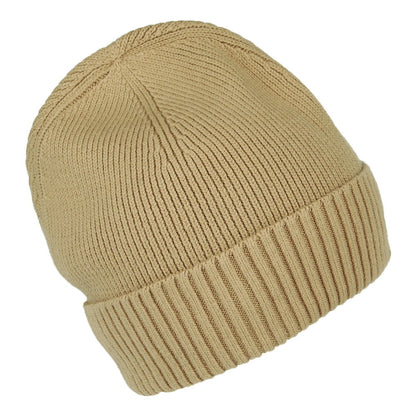 Tommy Hilfiger Pima Essential Flag Beanie Mütze aus Baumwoll-Kaschmir - Hellbraun