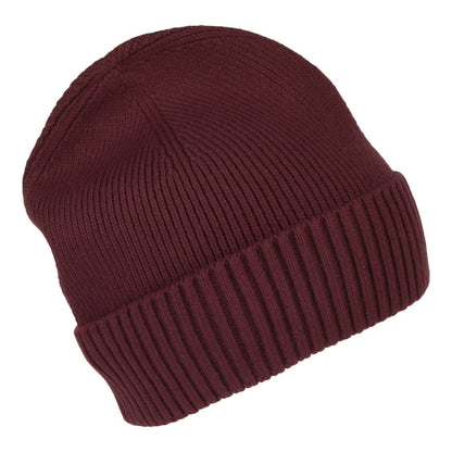 Tommy Hilfiger Pima Essential Flag Beanie Mütze aus Baumwoll-Kaschmir - Dunkles Weinrot