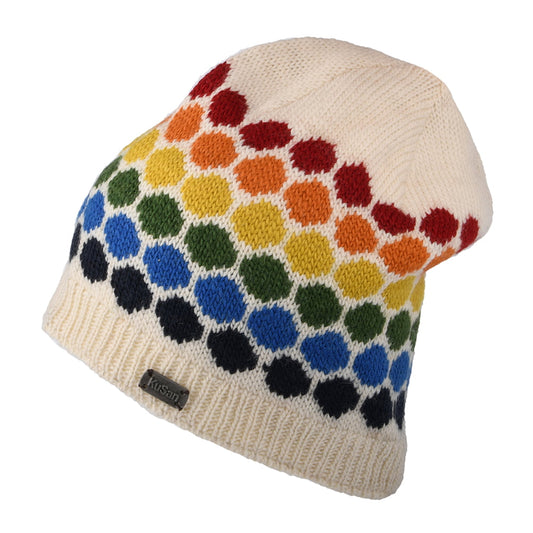 Kusan Colour Theory Slouch Beanie Mütze - Weiß-Multi
