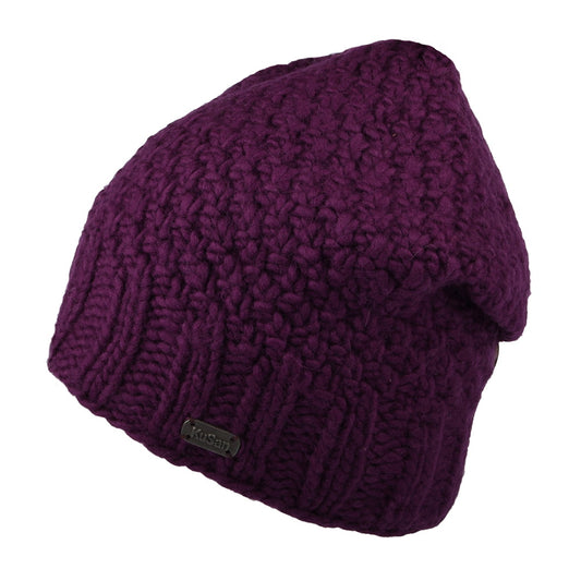 Kusan Button Down Beanie Mütze - Lila