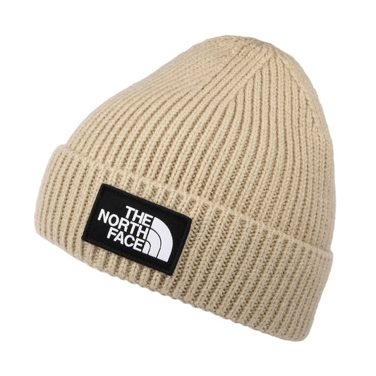 The North Face TNF Logo Box Cuffed Fisherman Beanie Mütze - Khaki