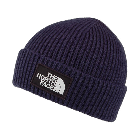 The North Face Logo Box mit Umschlag Fishermann Beanie Mütze - Marineblau