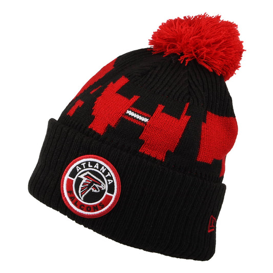 New Era Atlanta Falcons Bommelmütze NFL On Field Sport Knit - Schwarz-Rot