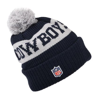 New Era Dallas Cowboys Bommelmütze NFL On Field Sport Knit - Blau-Grau