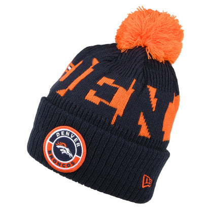 New Era Denver Broncos Bommelmütze NFL On Field Sport Knit - Marineblau-Orange