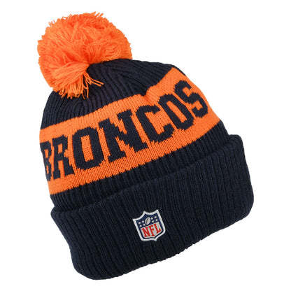 New Era Denver Broncos Bommelmütze NFL On Field Sport Knit - Marineblau-Orange