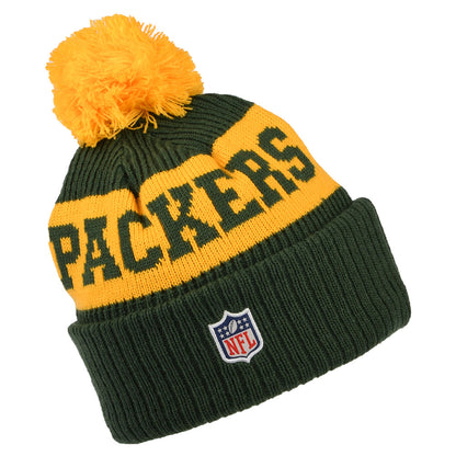 New Era Green Bay Packers Bommelmütze NFL On Field Sport Knit - Grün-Gelb