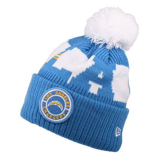 New Era Los Angeles Chargers Bommelmütze NFL On Field Sport Knit - Hellblau-Weiß