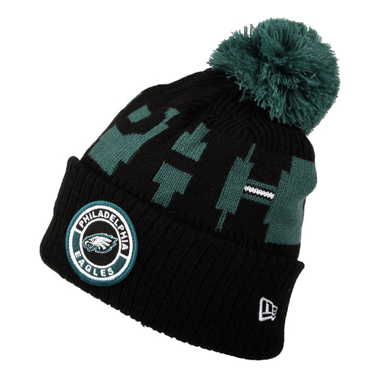 New Era Philadelphia Eagles Bommelmütze NFL On Field Sport Knit - Schwarz-Grün