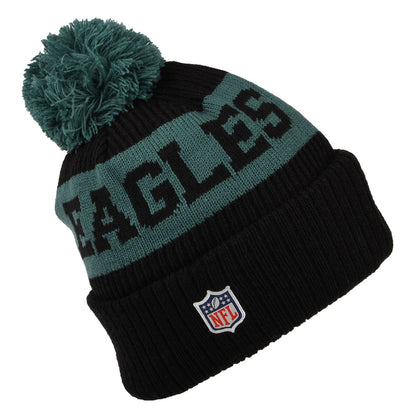 New Era Philadelphia Eagles Bommelmütze NFL On Field Sport Knit - Schwarz-Grün