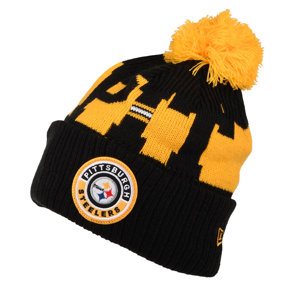 New Era Pittsburgh Steelers Bommelmütze NFL On Field Sport Knit - Schwarz-Gelb