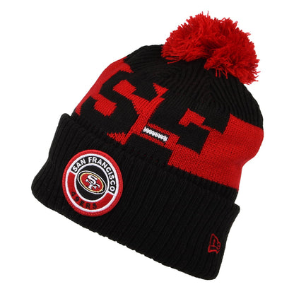 New Era San Francisco 49ers Bommelmütze NFL On Field Sport Knit - Schwarz-Rot