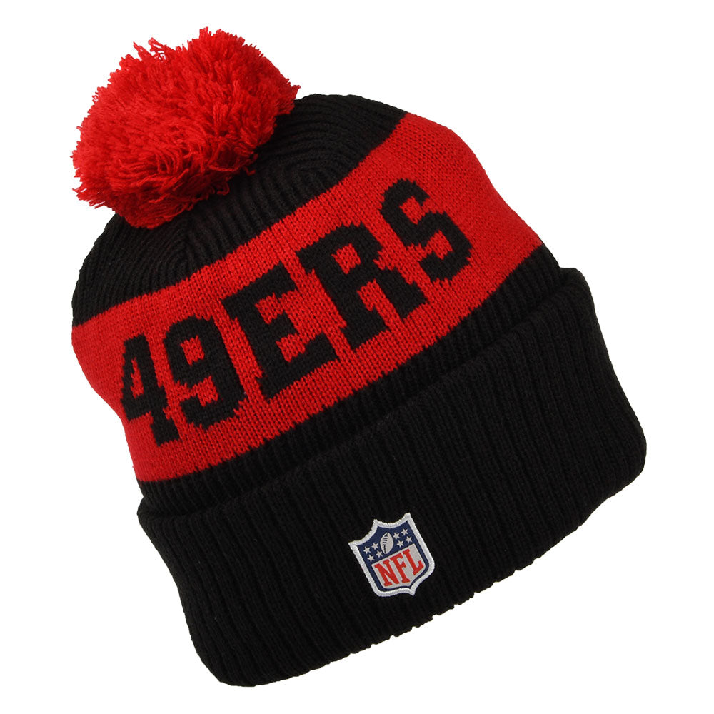 New Era San Francisco 49ers Bommelmütze NFL On Field Sport Knit - Schwarz-Rot