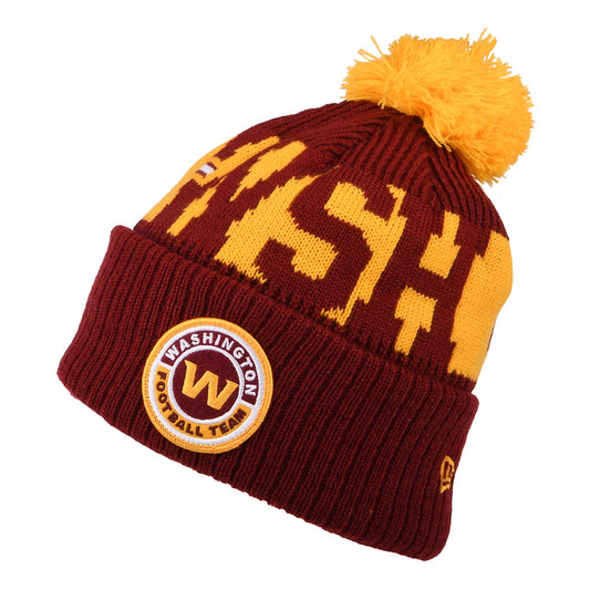 New Era Washington Football Team Bommelmütze NFL On Field Sport Knit - Burgunderrot-Gelb