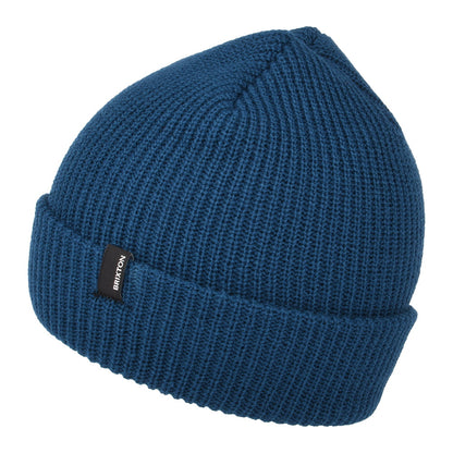 Brixton Heist Beanie Mütze mit Umschlag - Mittelblau