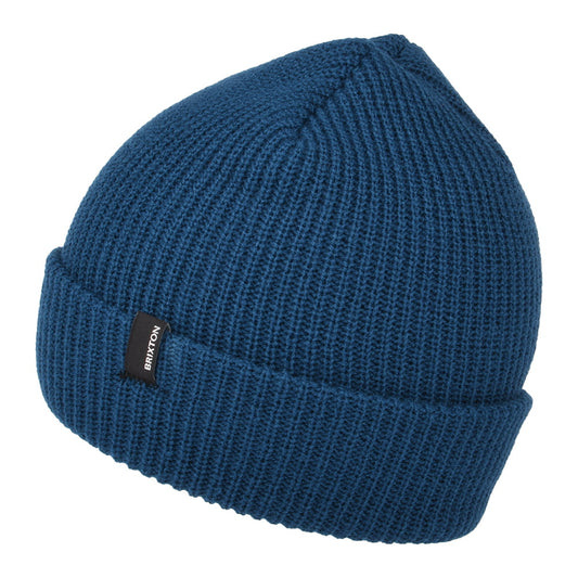 Brixton Heist Beanie Mütze mit Umschlag - Mittelblau