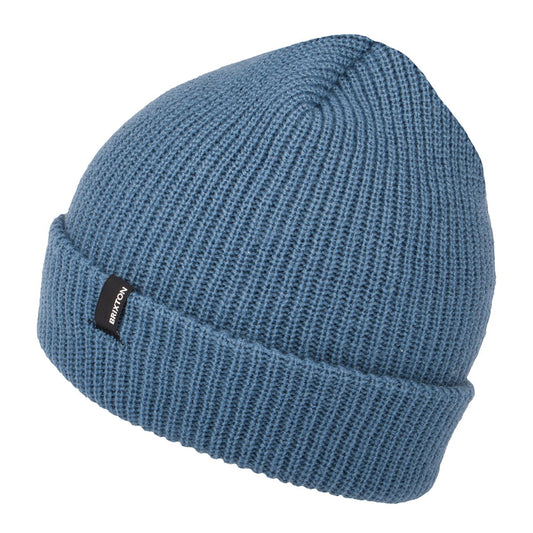 Brixton Heist Beanie Mütze mit Umschlag - Schieferblau