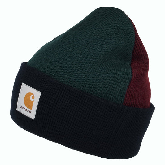 Carhartt WIP Triple Beanie Mütze - Marineblau-Grün-Weinrot