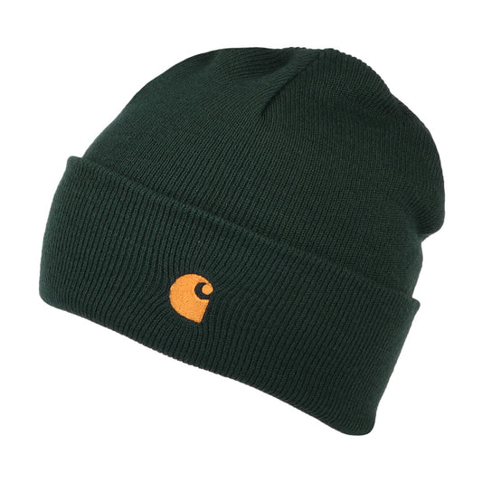 Carhartt WIP Chase Beanie Mütze mit Umschlag - Waldgrün