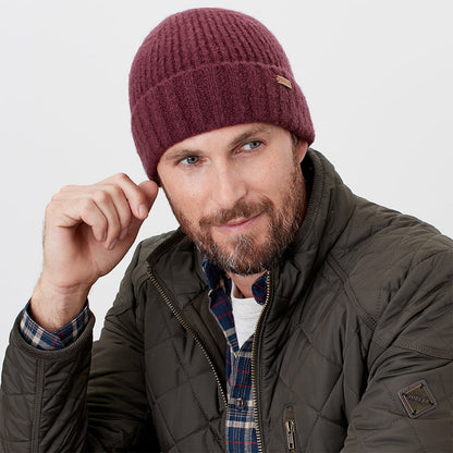 Joules Bamburgh Beanie Mütze - Tiefrot