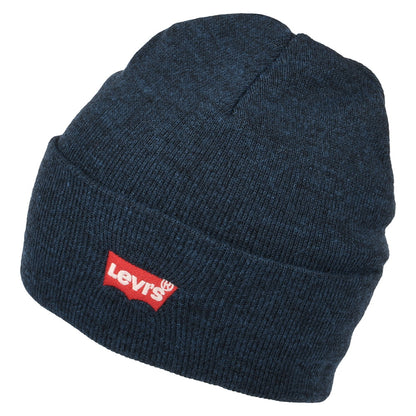 Levi's mit rotem Logo bestickte Beanie Mütze Slouchy - Marineblau