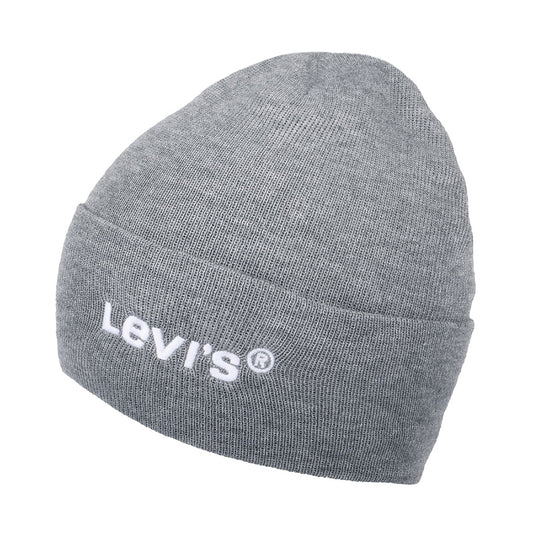 Levi's Wordmark Recycled mit Umschlag Beanie Mütze - Grau
