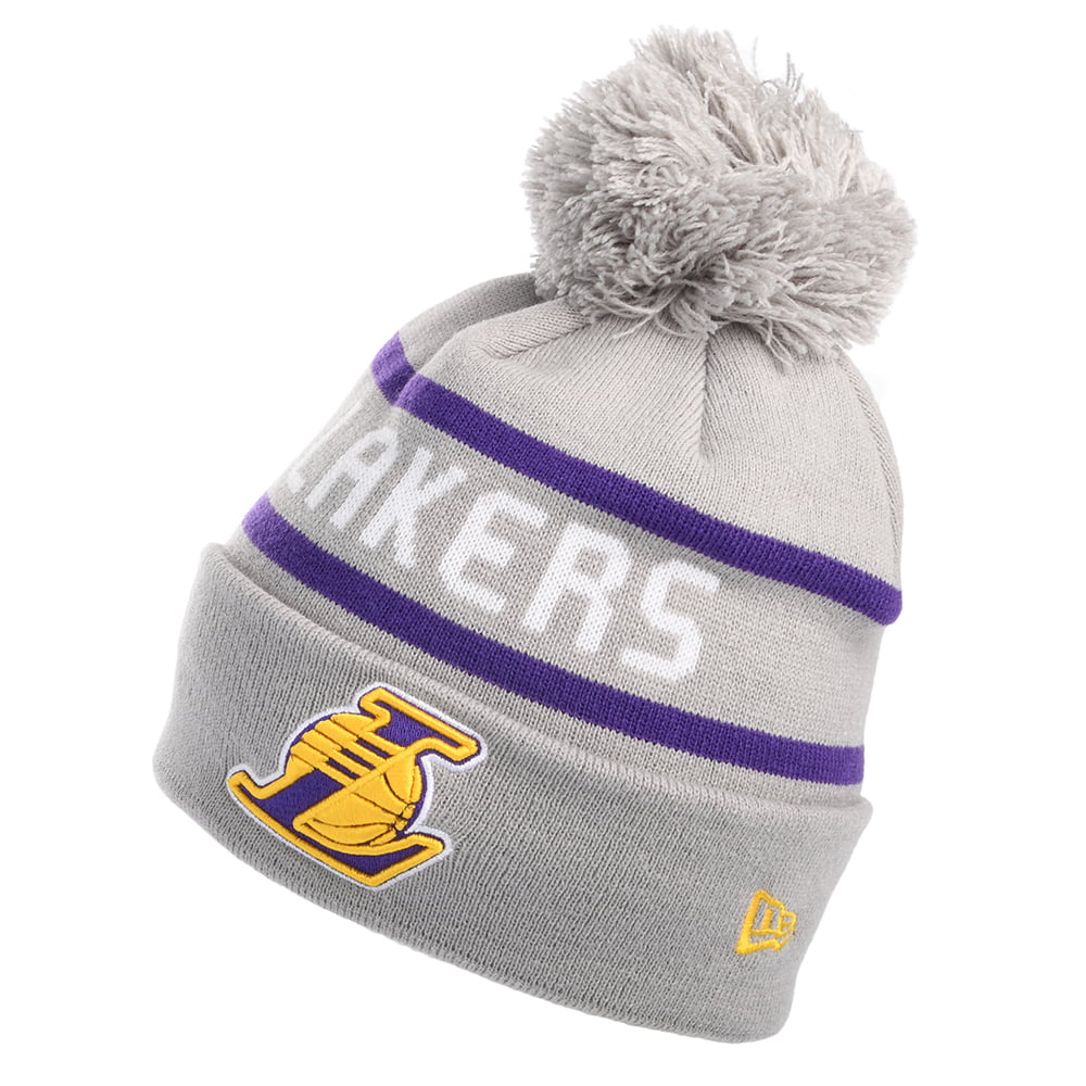 New Era L.A. Lakers Bommelmütze - NBA Jake Cuff Knit - Grau