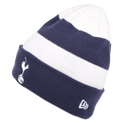 New Era mit Umschlag Tottenham Hotspur F.C. Beanie Mütze - Stripe Knit - Marineblau-Weiß
