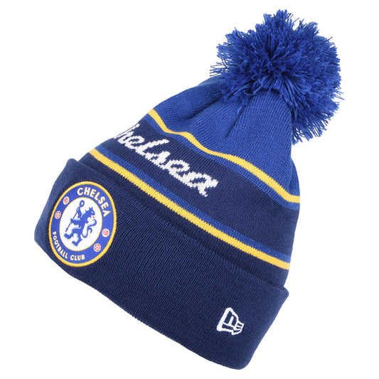 New Era Cuff Knit Chelsea FC Bommelmütze - Wordmark - Marineblau-Blau