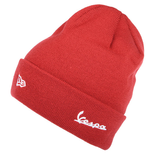 New Era Cuff Knit Vespa Beanie Mütze - Metal Bike - Rot