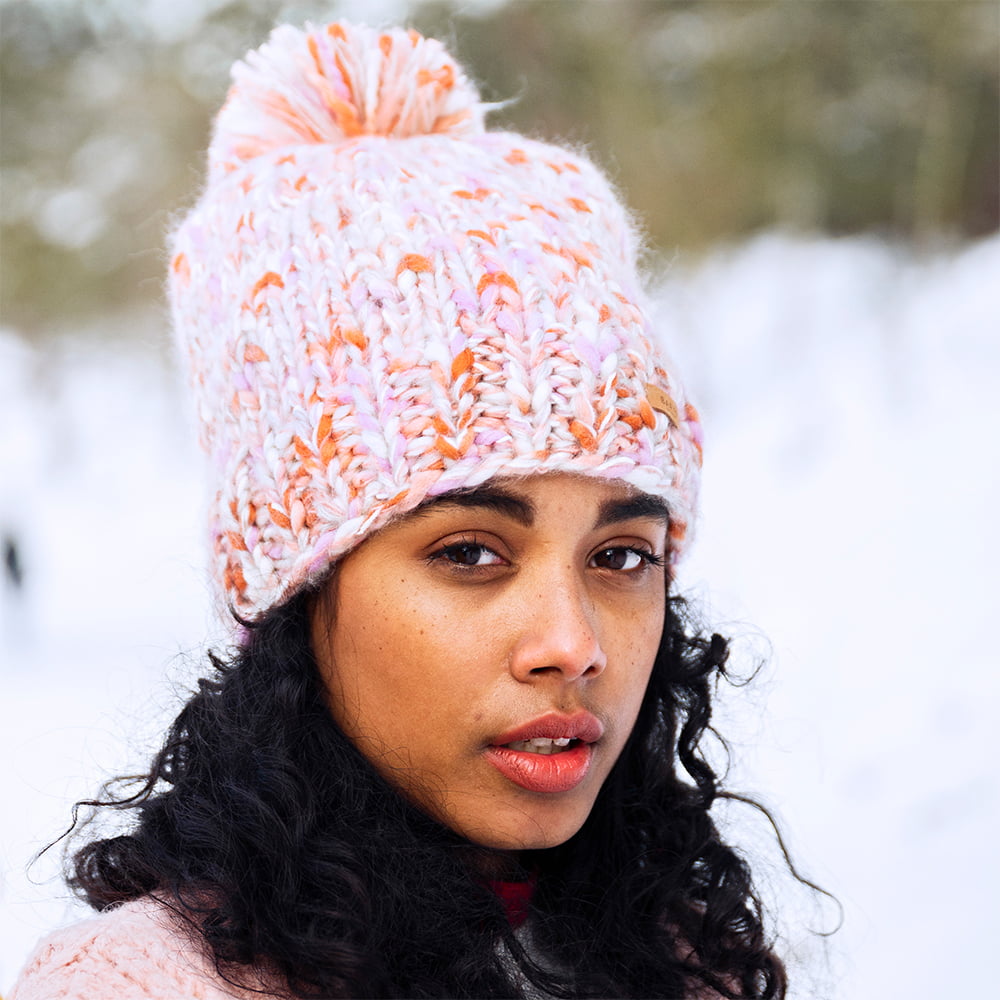 Barts Muer Bommelmütze Space-Dyed - Cremefarben-Pink