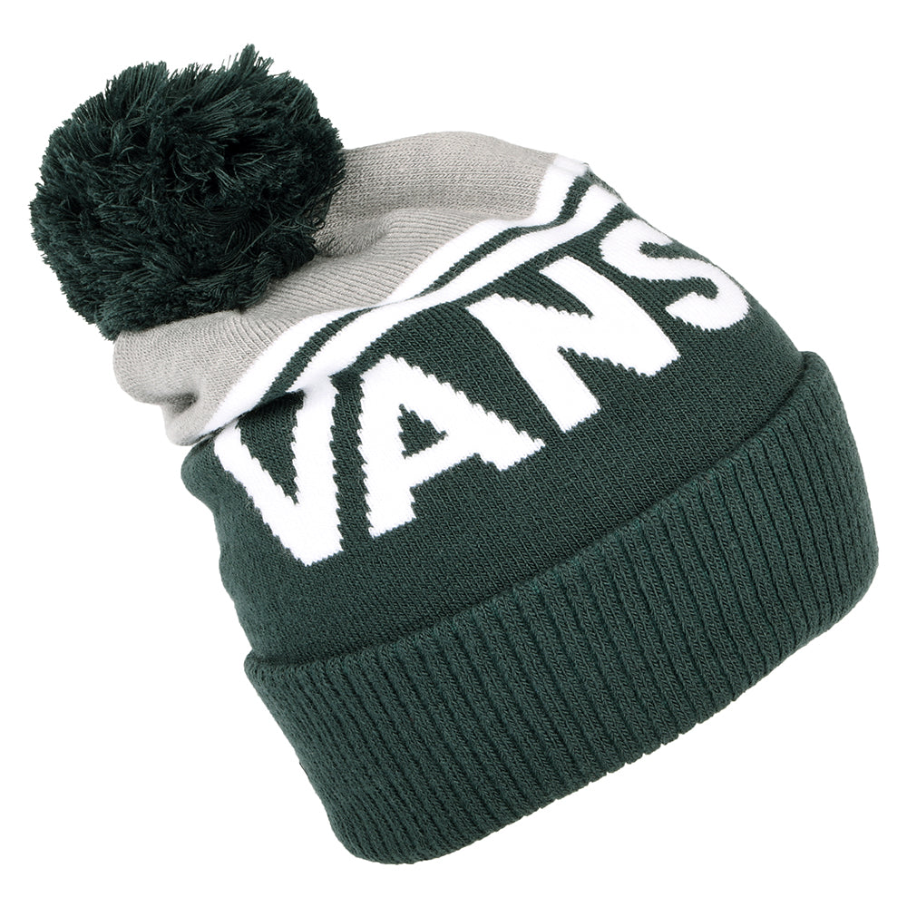 Vans Gestreifte Bommelmütze - Grün-Grau