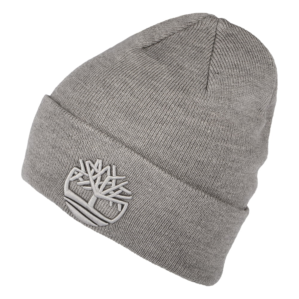 Timberland Tonal 3D Stickerei Beanie Mütze - Grau