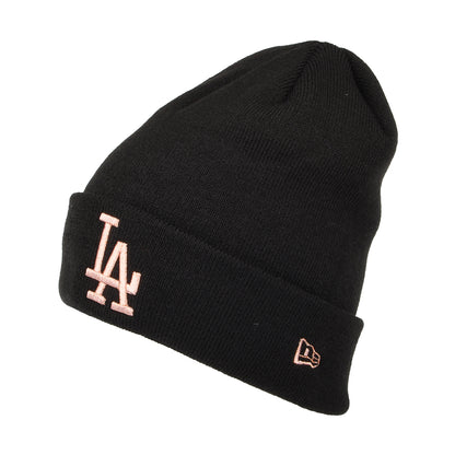 New Era mit Umschlag L.A. Dodgers Beanie Mütze MLB Metallic Logo - Schwarz-Rosegold