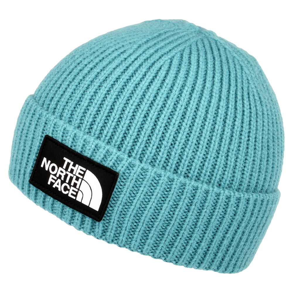 The North Face TNF Logo Box Cuffed Fisherman Beanie Mütze - Blau