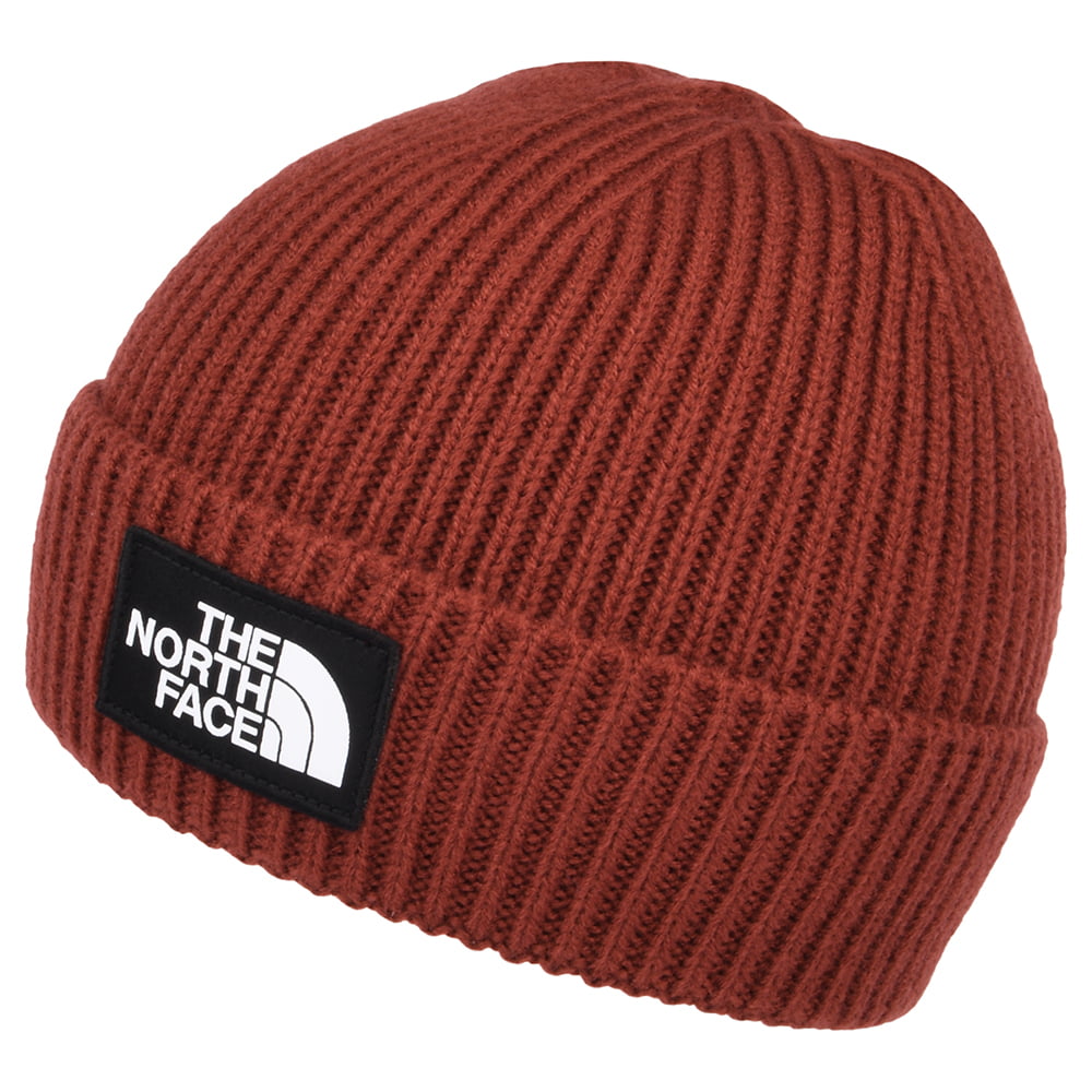 The North Face Logo Box mit Umschlag Fishermann Beanie Mütze - Rot